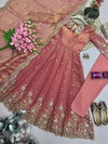 Ssc 718 Fandy Silk Embroidery Sequence Work Readymade Suits